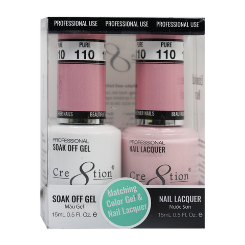 Cre8tion Matching Color Gel & Nail Lacquer 110 Pure - Treasure4nails