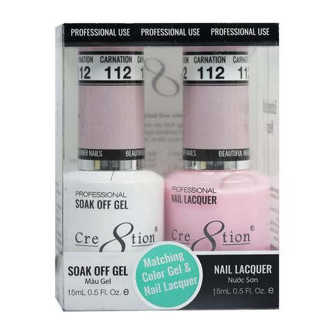 Cre8tion Matching Color Gel & Nail Lacquer 112 Carnation