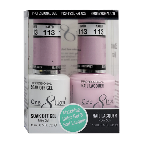 Cre8tion Matching Color Gel & Nail Lacquer 113 Naked - Treasure4nails