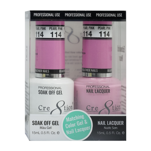 Cre8tion Matching Color Gel & Nail Lacquer 114 Pearl Pink