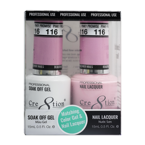 Cre8tion Matching Color Gel & Nail Lacquer 116 Pinky Promise - Treasure4nails
