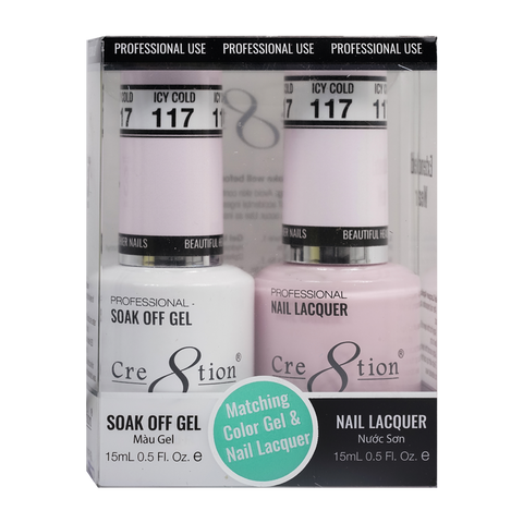 Cre8tion Matching Color Gel & Nail Lacquer 117 Icy Cold
