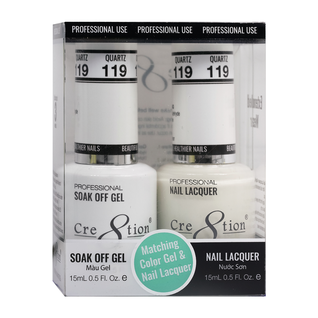 Cre8tion Matching Color Gel & Nail Lacquer 119 Quartz - Treasure4nails