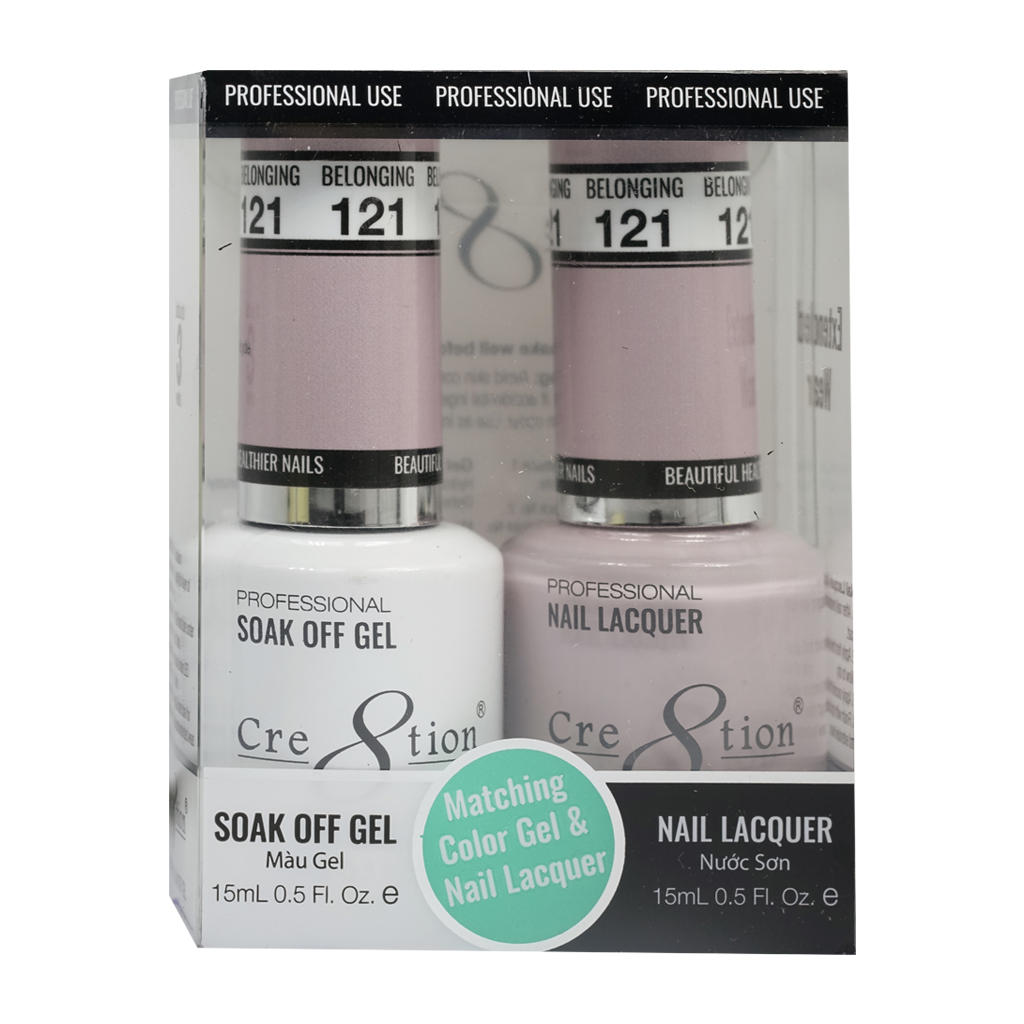 Cre8tion Matching Color Gel & Nail Lacquer 121 Belonging - Treasure4nails