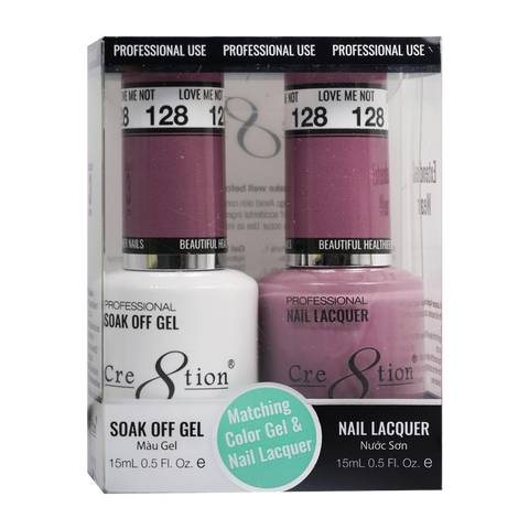 Cre8tion Matching Color Gel & Nail Lacquer 128 Love Me Not - Treasure4nails