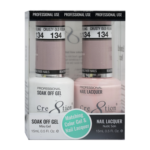 Cre8tion Matching Color Gel & Nail Lacquer 134 Neutral Zone - Treasure4nails