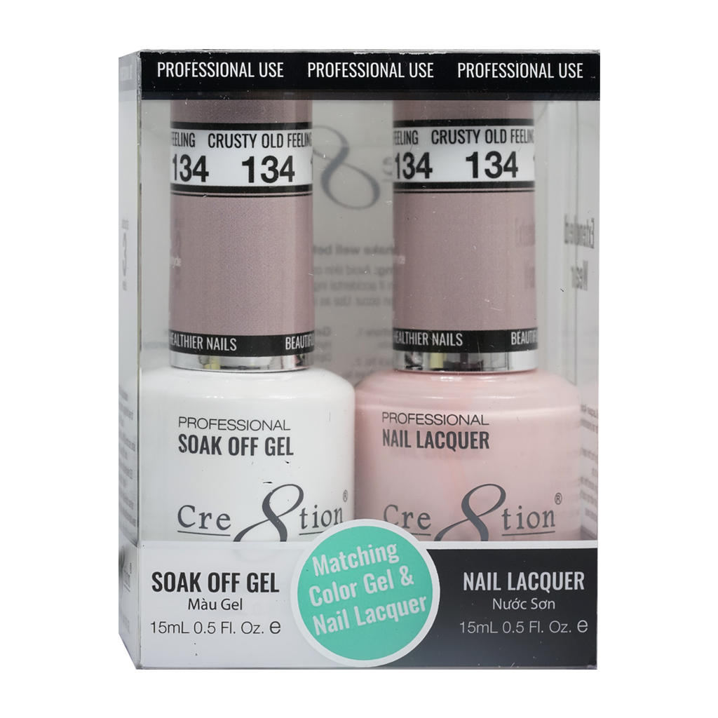 Cre8tion Matching Color Gel & Nail Lacquer 134 Neutral Zone - Treasure4nails