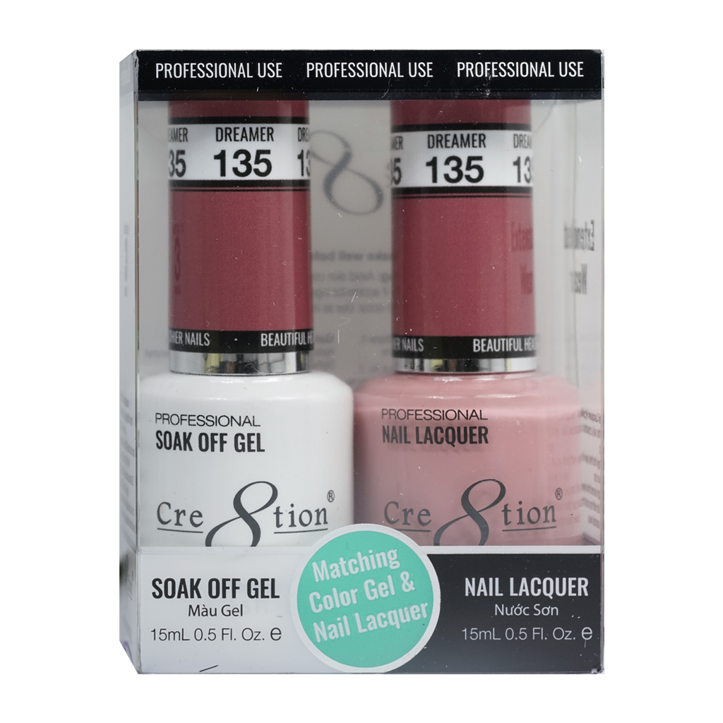 Cre8tion Matching Color Gel & Nail Lacquer 135 Fire Breathing - Treasure4nails