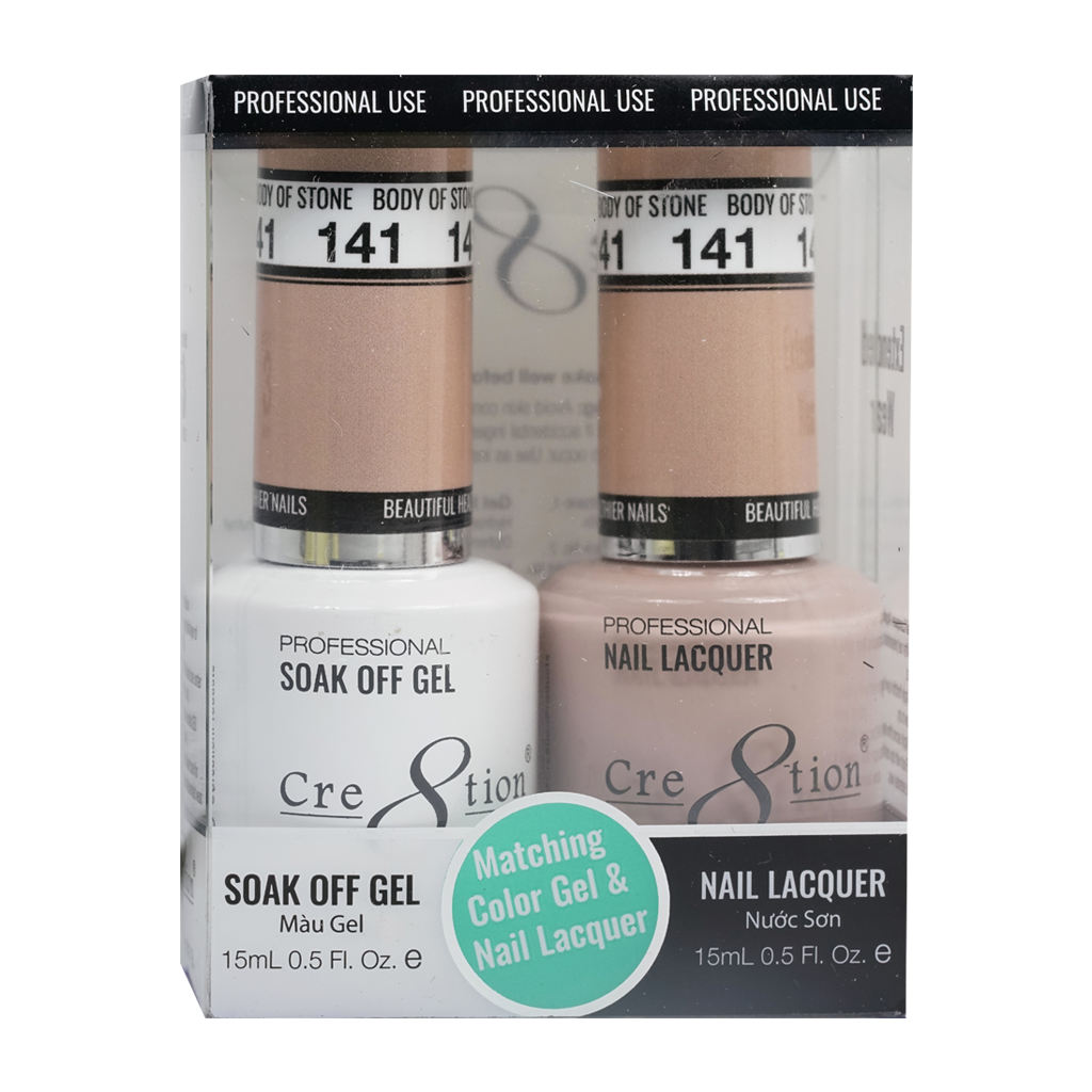 Cre8tion Matching Color Gel & Nail Lacquer 141 Laid Back Recliner - Treasure4nails