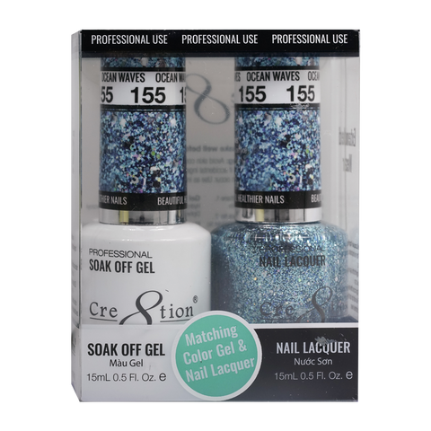 Cre8tion Matching Color Gel & Nail Lacquer 155 Ocean Waves