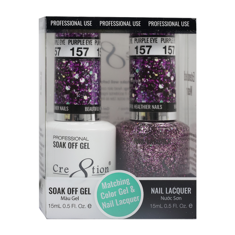 Cre8tion Matching Color Gel & Nail Lacquer 157 Amethyst Geode