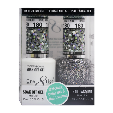 Cre8tion Matching Color Gel & Nail Lacquer 180 Disco Night