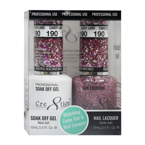 Cre8tion Matching Color Gel & Nail Lacquer 190 Candy Land