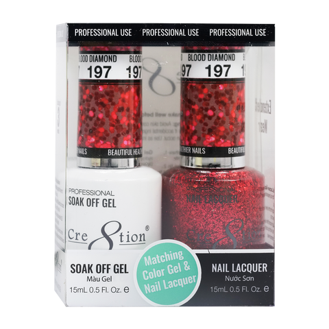 Cre8tion Matching Color Gel & Nail Lacquer 197 Blood Diamond