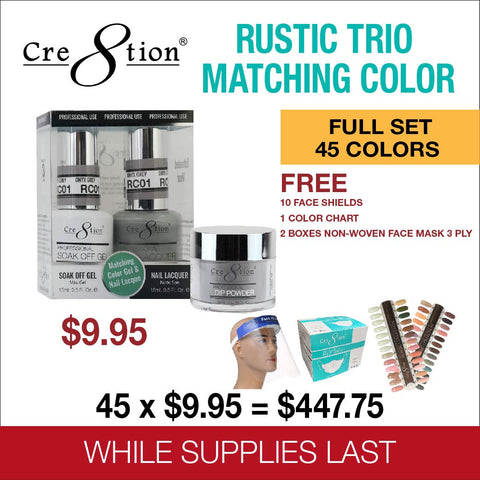 Cre8tion Trio Rustic - Full Set - 45 Colors Collection