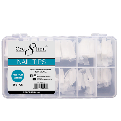 Cre8tion French White Tips #0 - #10 550 pcs./box - Lamaisononlinestore