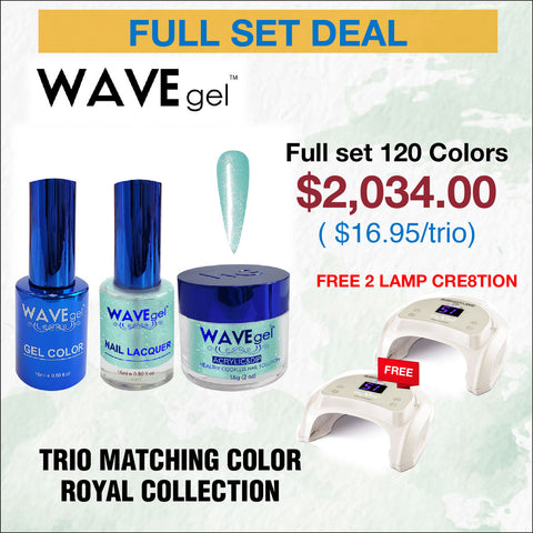 Wavegel Trio Matching Color - Royal Collection - Full set 120 Colors w/ 2 Cre8tion Lamps