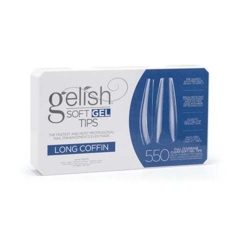 Gelish Soft Gel Tips Long Coffin 550 ct