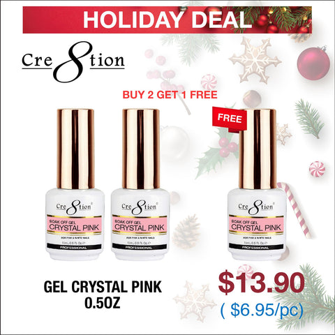 Cre8tion Gel Crystal Pink 0.5oz - Buy 2 Get 1 Free