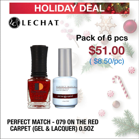 (Holiday Deal) LeChat Perfect Match - 079 On the Red Carpet (Gel & Lacquer) 0.5oz - Pack of 6 pcs