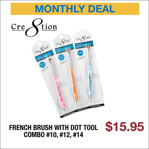 Cre8tion French Brush with Dot Tool Combo #10, #12, #14