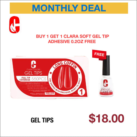 Clara Gel Tips - Buy 1 Get 1 Clara Soft Gel Tip Adhesive 0.2oz Free