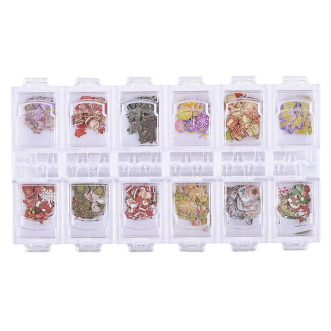 Cre8tion Colorful Nail Art Sequins Box 04 12 Styles