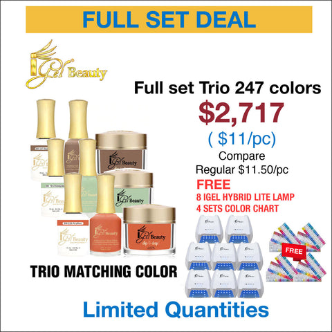 iGel Trio Matching color - Full set 247 colors w/ 4 sets Color Chart & 8 iGel Hybrid Lite Lamp