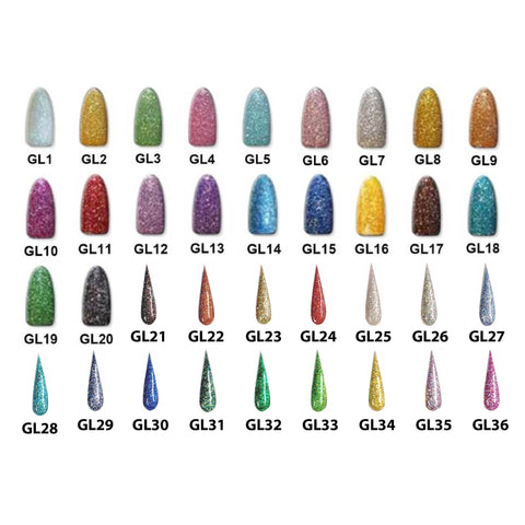 Chisel Nail Art - Dipping Powder - 2oz - Glitter Collection 36 Colors - $10.95/each