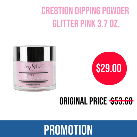 Cre8tion Dipping Powder Glitter Pink 3.7 oz.