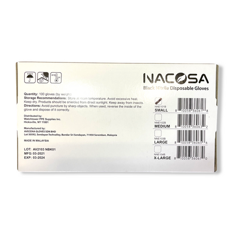 Nacosa - Black Nitrile Disposable Gloves Gloves Size S