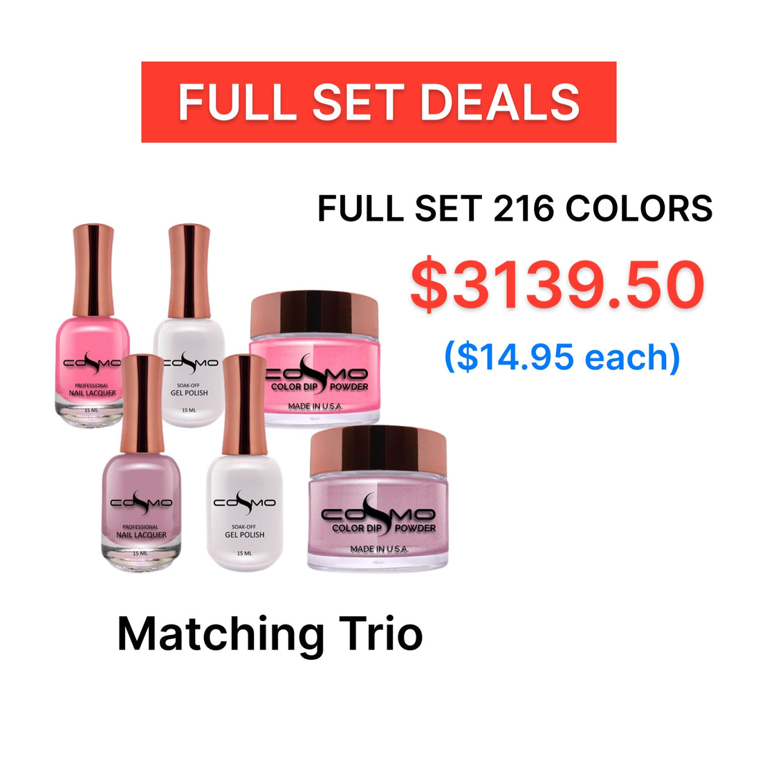 Cosmo Full Set Trio Matching 216 Colors With (Free Color Charts)