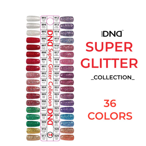 DND Duo Matching Color - Super Glitter Collection - Full set 36 colors #893 - #929