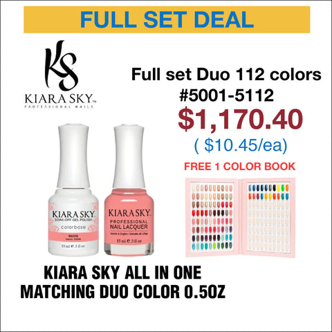 Kiara Sky All In One - Matching Duo Color 0.5oz - Full set 112 Colors #5001-5112 w/ 1pc Color Book