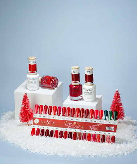 Cre8tion Xmas Matching Trio 36 colors Free 10 Xmas Stickers + Color Chart & Top Coat & Super Matte Top