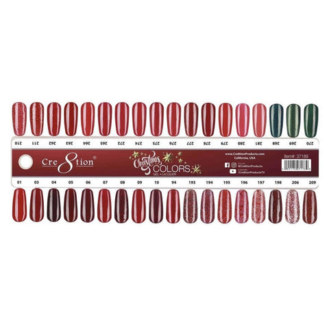 Cre8tion Xmas Matching Duo 36 colors (Free 10 Xmas Stickers + Color Chart & Top Coat & Super Matte Top)