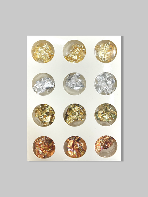 Nail Chip Flake Foil Designs Mixed Rose / Silver / Gold