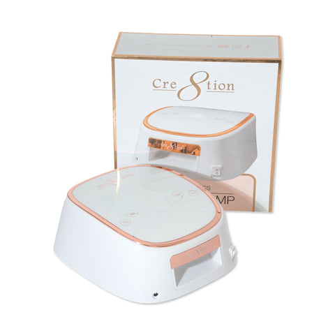 Cre8tion Cordless LED Lamp - White with Gold Rim