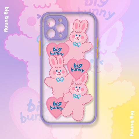 Big Bunny Iphone Case XS/ XS Max 11 11 Pro 11 Promax 12 12 Pro 12 Promax - Pink/ Purple