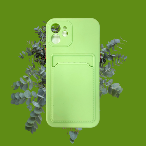 Matte Leather Card Holder Iphone Case XS/ XS Max 11 11 Pro 11 Promax 12 12 Pro 12 Promax - Green