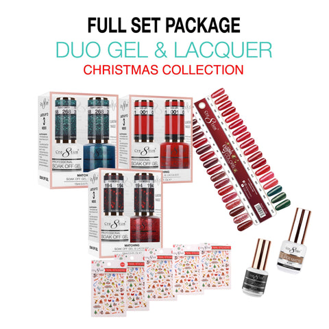 Cre8tion Xmas Matching Trio 36 colors Free 10 Xmas Stickers + Color Chart & Top Coat & Super Matte Top