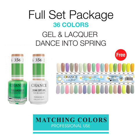 Chance Gel/Lacquer Duo Full Set - 36 Colors Spring Collection - Color- $5.75/each - Free 2 Color Charts
