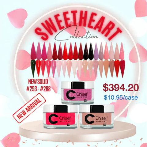 Chisel Full Set - New Solid Dipping Powder 2oz 36 colors - Sweet Heart Collection (#253-#288)