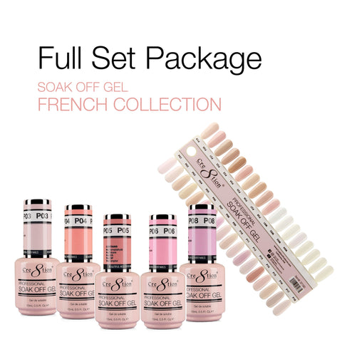 Cre8tion Full Set - Soak Off Gel - French Collection 36 Colors w/ 2 set color chart