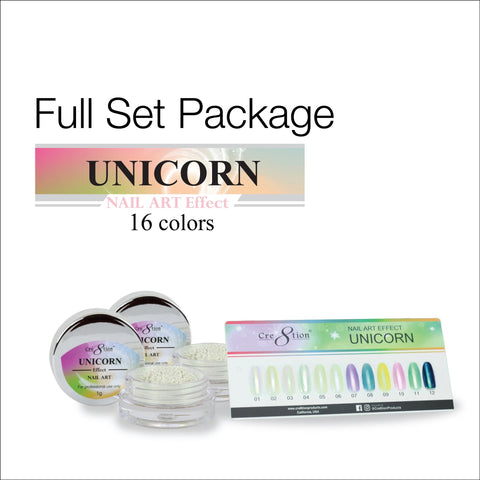 FULL SET - Cre8tion - Nail Art Unicorn Effect - 16 Colors - Treasure4nails