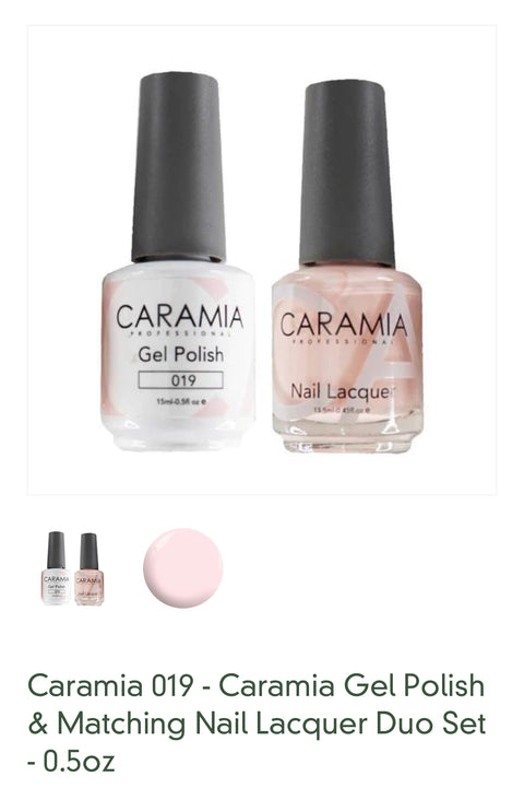 #019 - Caramia Gel Polish & Matching Nail Lacquer Duo Set - 0.5oz