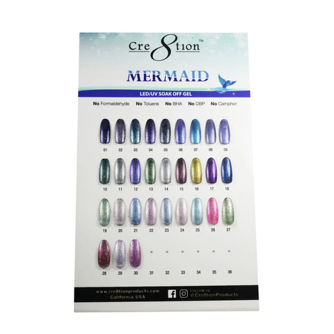 Cre8tion Mermaid Color Chart 45 colors