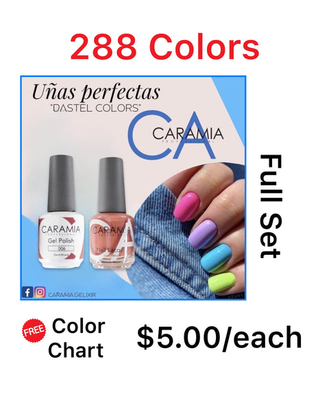 Caramia Soak Off Gel/ Lacquer Matching Duo 288 Colors Full Set - $5.00/ each Free Book Color Chart