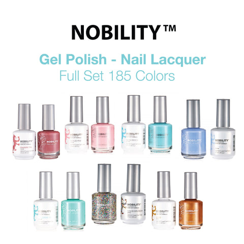 Nobility Gel Polish & Nail Lacquer Full Set 185 Colors - $5.00/each
